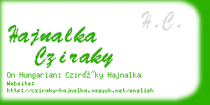 hajnalka cziraky business card